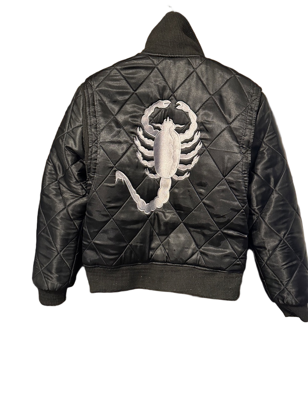 Drive Scorpion Reversable Black Quilted Movie Themed Bomber Jacket Size S